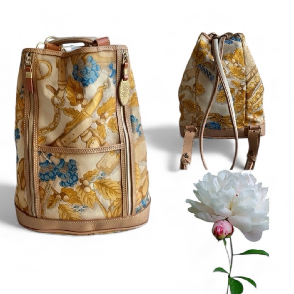 Loewe Drawstring Backpack Leather And Canvas - image 1